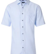 Casa Moda overhemd korte mouw lichtblauw contrast