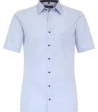 Casa Moda overhemd korte mouw lichtblauw contrast