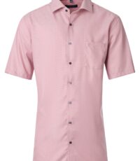Casa Moda overhemd korte mouw oud roze contrast