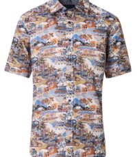 Casa Moda overhemd korte mouw tropisch design