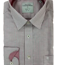 Casa Moda overhemd rood en wit ruitje strijkvrij