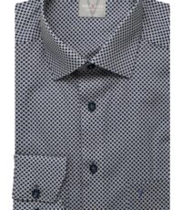 Marvelis grote maat overhemd lange mouw blauw en beige design