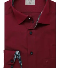 Marvelis grote maat overhemd lange mouw donkerrood