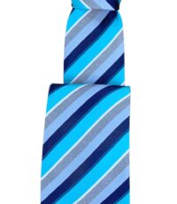 Stropdas blauw, aqua en wit design