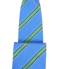 Stropdas blauw met groen diagonaal design