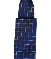 Stropdas bordeauxrood, blauw en wit design