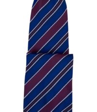 Stropdas bordeauxrood en blauw diagonaal design