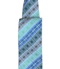 Stropdas groen, beige en blauw diagonaal design