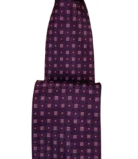 Stropdas paars, lila en camel blokjes design