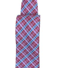 Stropdas roze wit en grijs diagonaal design