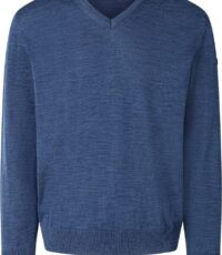 Maerz mouwlengte7 v-hals trui blauw gemêleerd