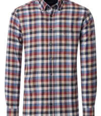 Casa Moda overhemd lange mouw blauw beige