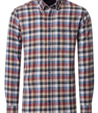 Casa Moda overhemd lange mouw blauw beige