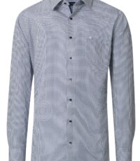 Casa Moda overhemd lange mouw blauw en wit design 2XL t/m 5XL
