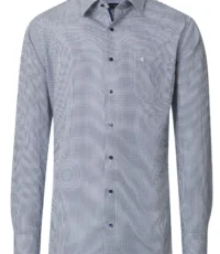 Casa Moda overhemd lange mouw blauw en wit design 2XL t/m 5XL