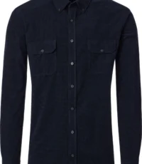 Casa Moda overhemd lange mouw donkerblauw dubbele borstzakken