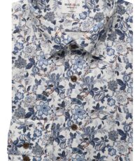 Marvelis grote maat overhemd lange mouw blauw fantasie