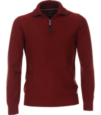 Casa Moda grote maat troyer met rits donkerrood