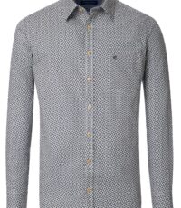 Casa Moda overhemd lange mouw blauw beige fantasie design