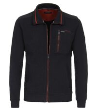 Casa Moda sweatvest met zijzakken blauw design