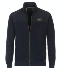 Casa Moda vest met zijzakken blauw design