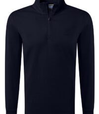 Pierre Cardin poloshirt lange mouw met rits donkerblauw