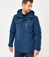 Redpoint grote maat winterjas blauw met vaste capuchon.