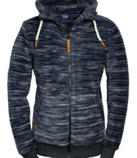 Brigg hoodie fleece vest/jack donkergrijs gemêleerd