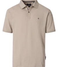 Casa Moda grote maat stretch poloshirt beige