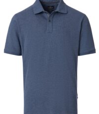 Casa Moda grote maat stretch poloshirt uni blauw