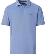 Casa Moda grote maat stretch poloshirt uni midden blauw