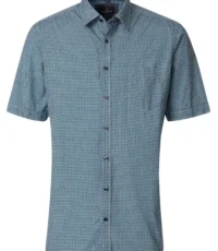Casa Moda overhemd korte mouw blauw design