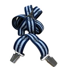 Extra lange bretels blauw en wit ankers