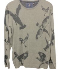 Lion trui grijs met vogels design