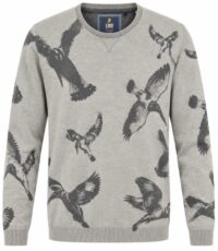 Lion trui grijs met vogels dessin