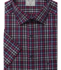 Marvelis overhemd korte mouw blauw en fuchsia ruit