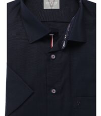 Marvelis overhemd korte mouw donkerblauw strijkvrij