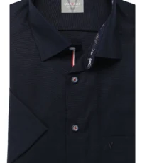 Marvelis overhemd korte mouw donkerblauw strijkvrij