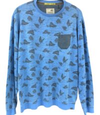 No Excess sweater blauw met vlinders design