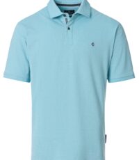 Casa Moda korte mouw stretch poloshirt turquoise