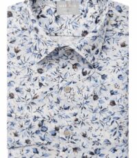 Marvelis overhemd korte mouw blauw bloem dessin