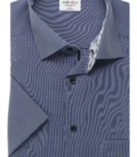 Marvelis overhemd korte mouw blauw dessin