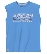 Redfield mouwloos t-shirt blauw Hawaii