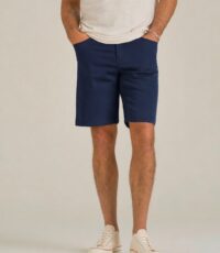 Luigi Morini 5 pocket stretch short donkerblauw