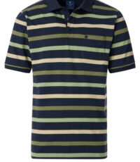 Redmond poloshirt donkerblauw en groen gestreept