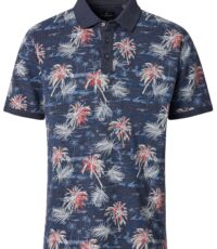 Casa Moda poloshirt donkerblauw met palmboompjes