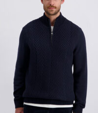 Pierre Cardin trui college kraag met rits blauw design