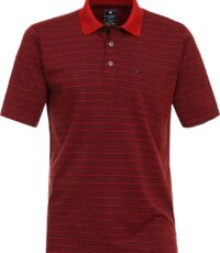 Redmond poloshirt rood en donkerblauw streepje