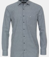 Casa Moda overhemd lange mouw blauw en wit dessin