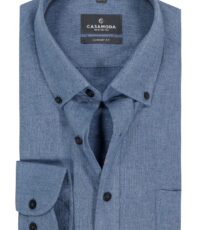 Casa Moda overhemd lange mouw blauw ingeweven structuur